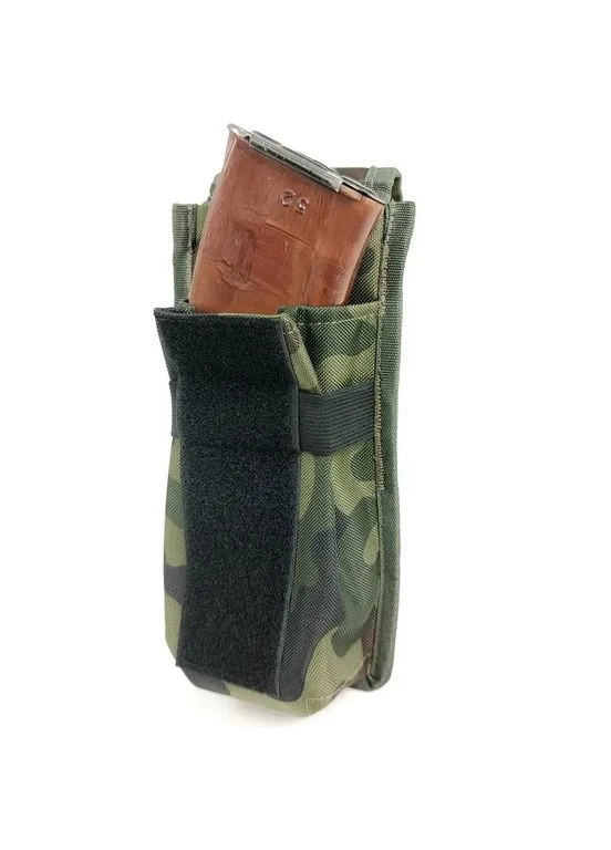 Підсумок закритий одинарний для 2 магазинів АК Cordura мультикам (LE2963) 22х4,5х10 см, вага 105 г LeRoy (396649403)