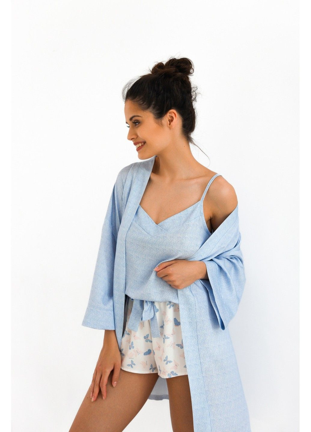 Халат з віскози блакитний Felicia S2020234 Sensis (297531763)