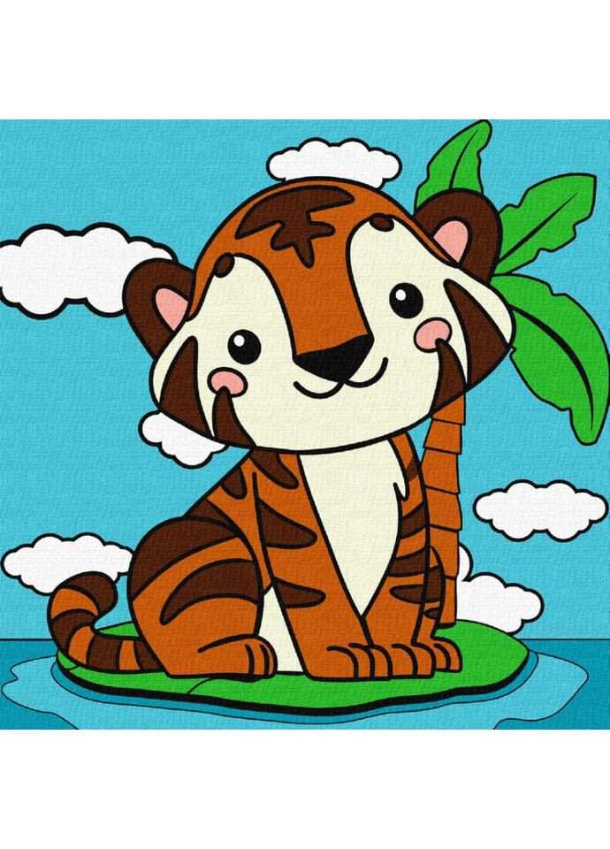 Картина по номерам "Милый тигрёнок" Идейка KHO9068, 25х25 см IDEYKA (363174666)