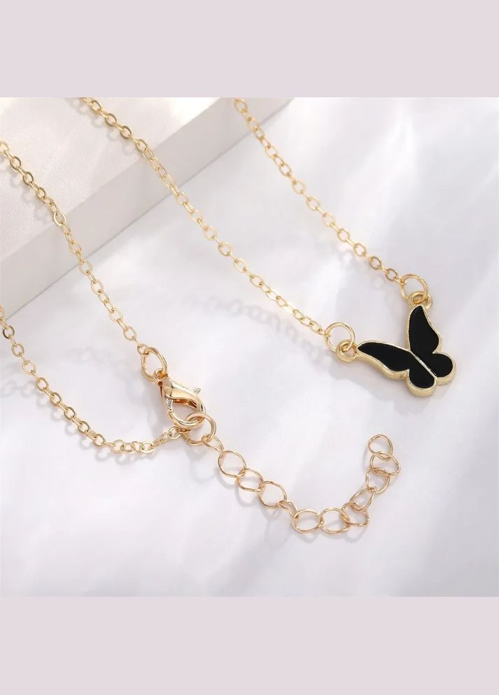 Набір з метеликів кулон кільце браслет сережки комплект чорні метелики No Brand (346125141)
