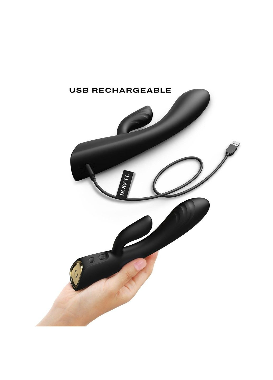 Вибратор кролик с подогревом FLEXI RABBIT черный Dorcel (316090927)