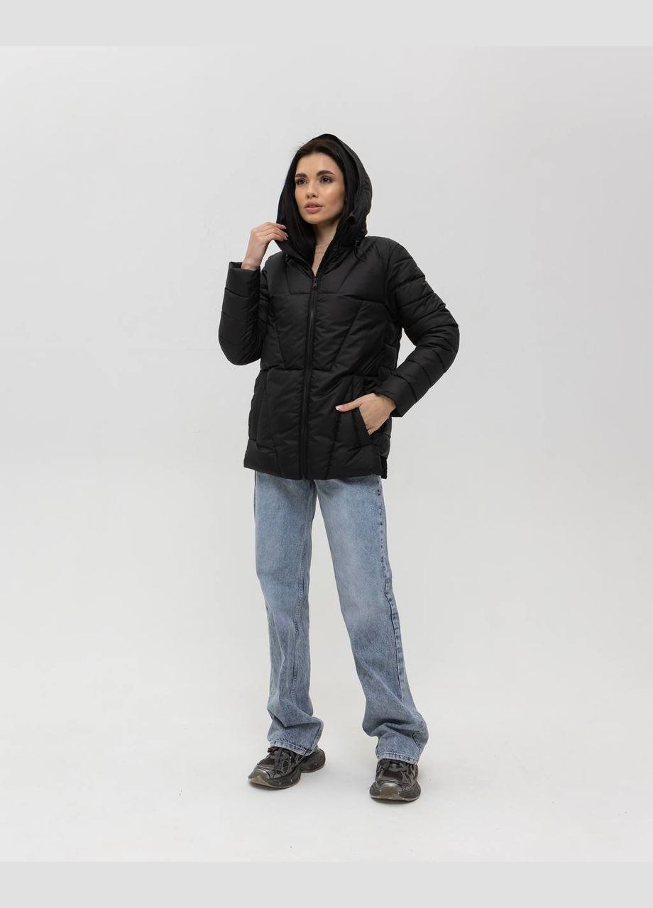 Черная женская стеганная куртка No Brand