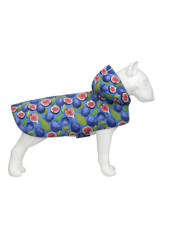 Дождевик-накидка с капюшоном для собак Clothes, рисунок "Инжир",, А 32-35 см, B 41-52 см, С 26-33 см WAUDOG (363198595)