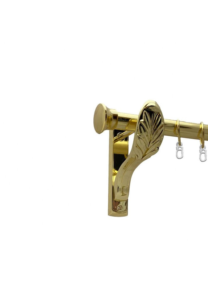 Карниз Дуо металлический однорядный ретро гладкая труба Золото 25 мм 240 см (00-00009756) ORVIT (300284098)