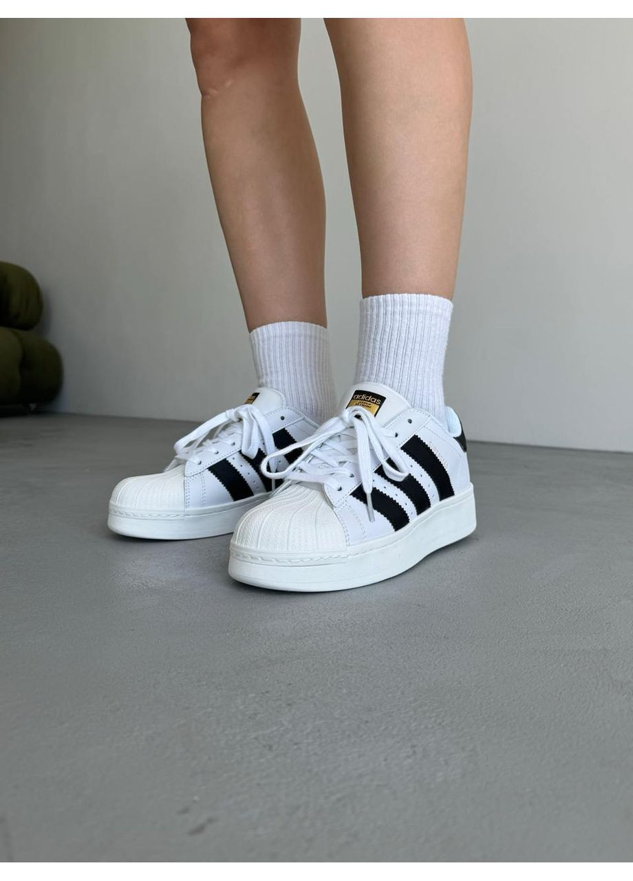 Белые демисезонные кроссовки мужские adidas superstar xlg white адидас суперстар No Brand