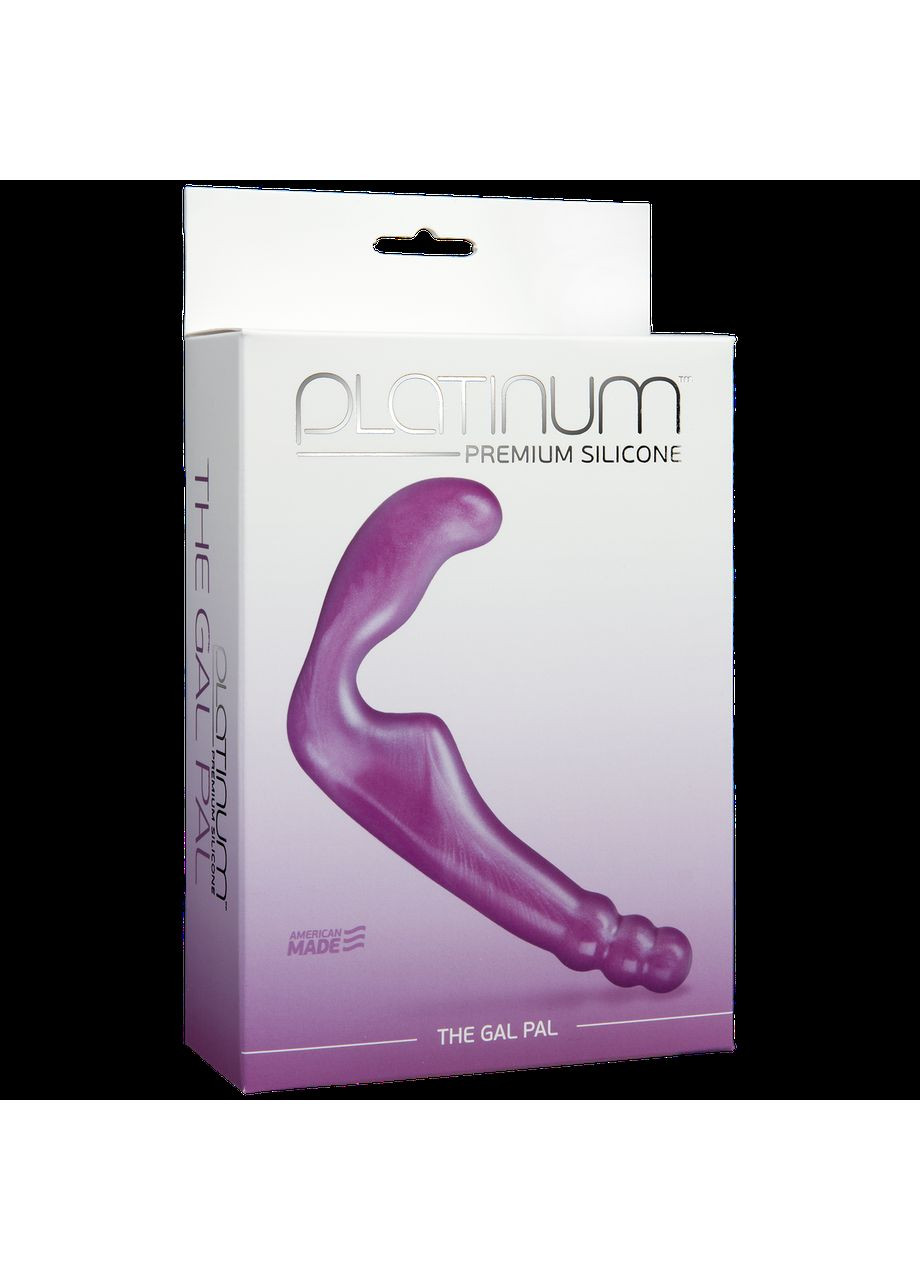 Безремінний страпон Doc Johnson The Gal Pal Purple, платинум силікон, діаметр 3 см No Brand (366877549)