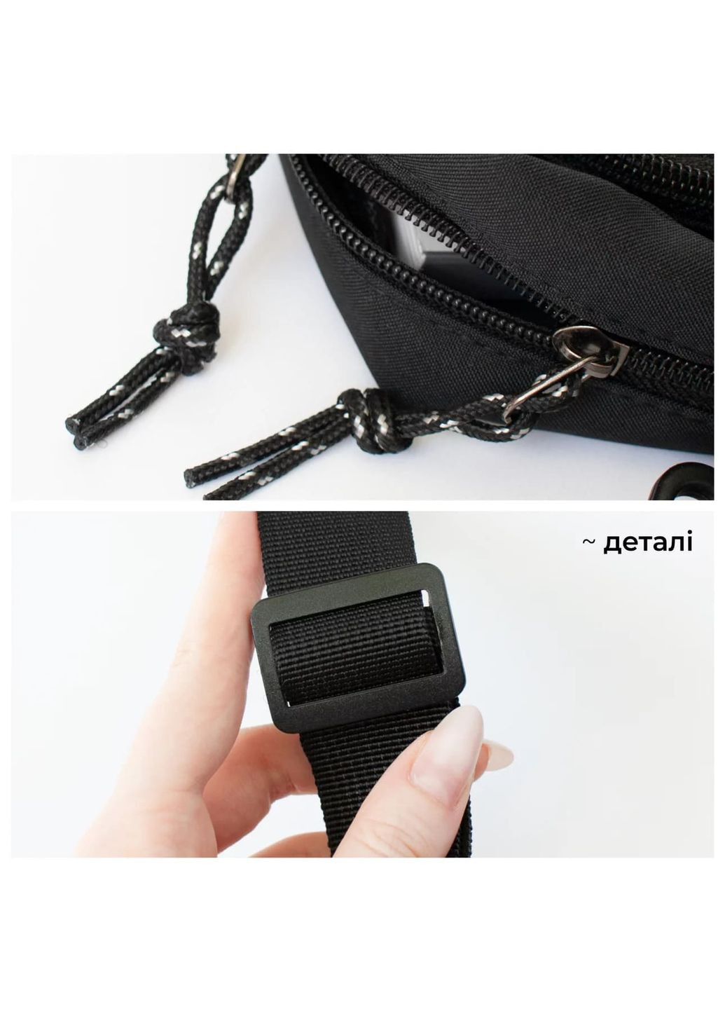 Крос-боді + 4 значки, з прозорою кишенею для декорування чорна унісекс сумка через плече на багато відділень панк гранж аніме No Brand (304769837)