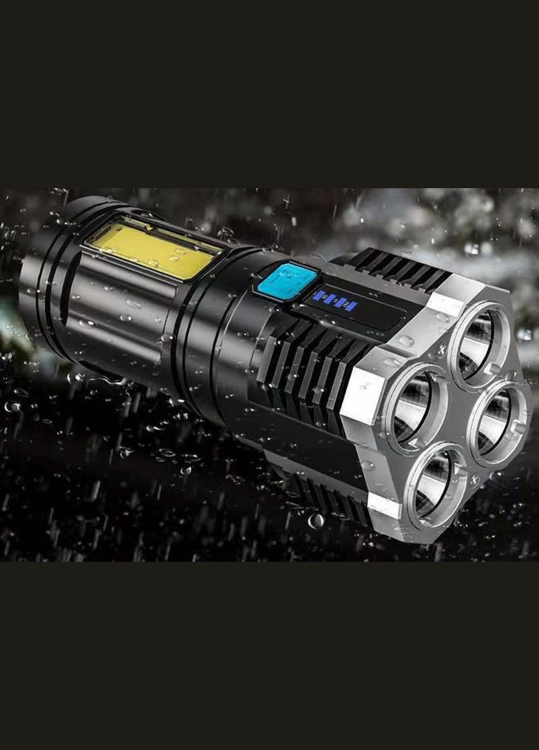 Ліхтар ручний X509/L-S03-4LED 3030+COB з/в USB-micro,, ABS пластик (код: X509) Police (365865083)