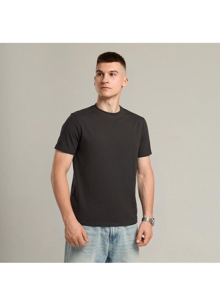 Графітова базова футболка з коротким рукавом Vakko