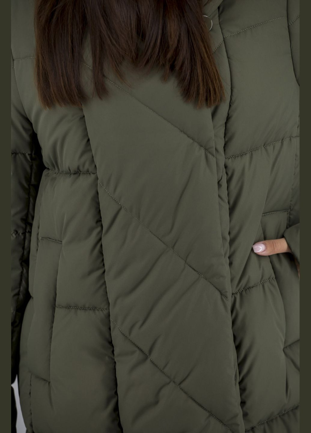 Жіноче зимове синтепонове пальто з біопухом і капюшоном Stella Polare (, ), 36880 на кнопках, на блискавці зима (349446827)