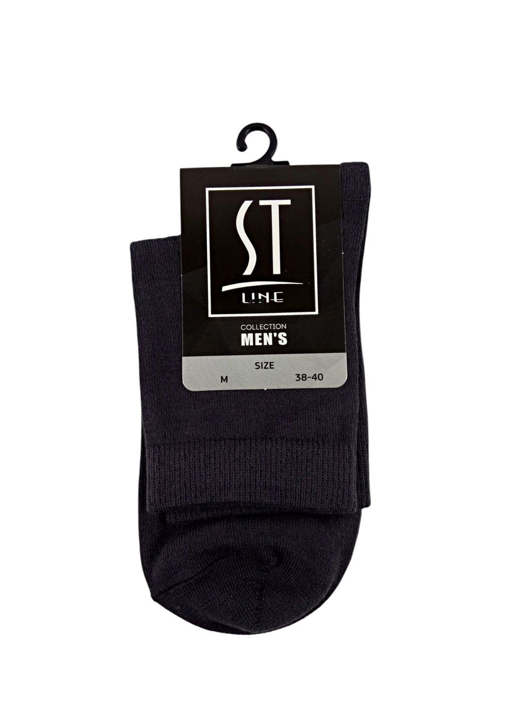 Темно-сірі шкарпетки чоловічі класичні демісезонні преміум тм ST LINE однотонні (324808135)