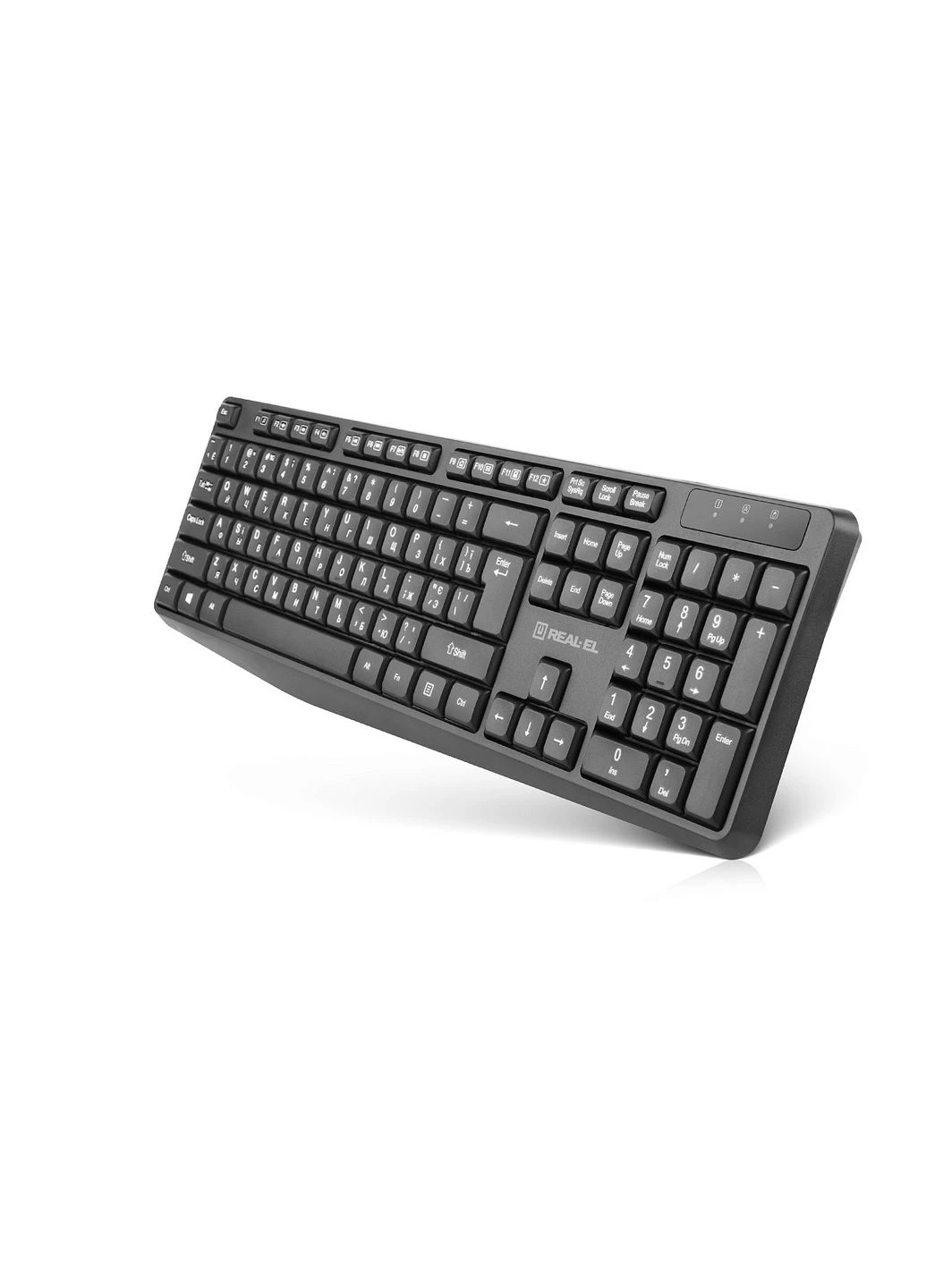 Комплект (клавіатура, миша) бездротовий Kit 551W Black, USB, чорний, мембранний, оптичний сенсор Real-El (354743941)