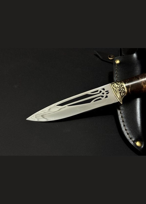 Ніж мисливський Герб України 22k61 у подарунковому дерев'яному кейсі NB Art (346152110)