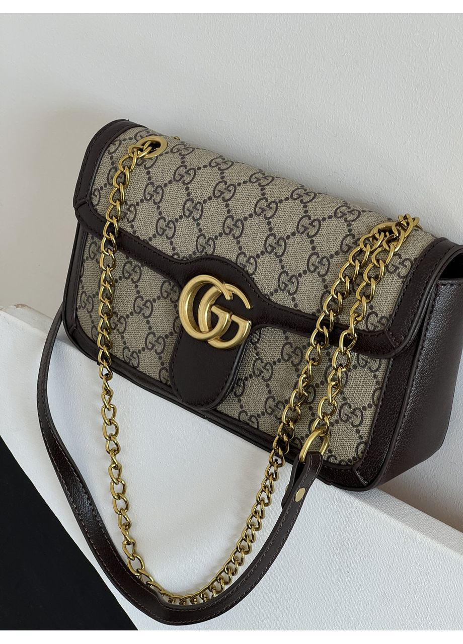 Сумка жіноча Marmont шоколадний крос боді через плече No Brand (369935338)