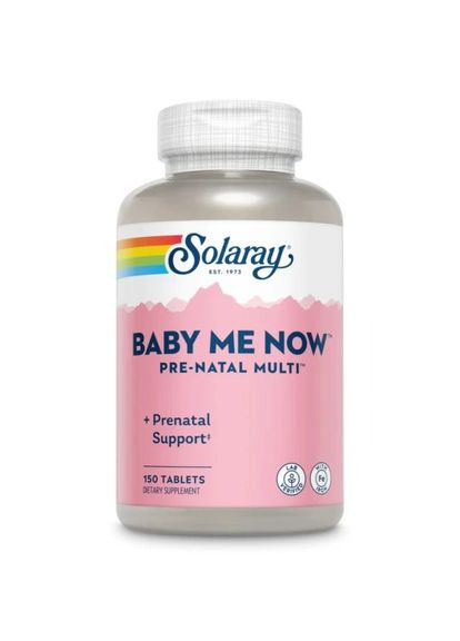 Мультивітаміни для вагітних Baby Me Now Prenatal Multi, 150 таблеток Solaray (323228739)