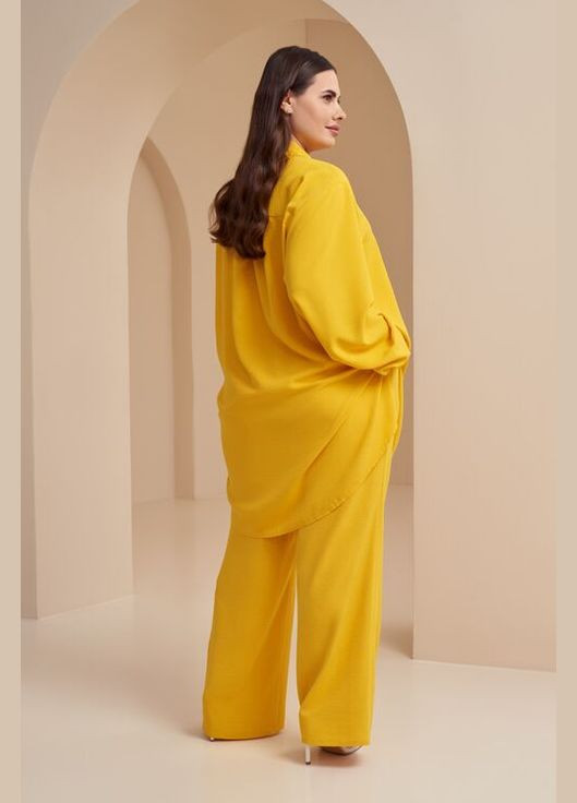 Жовта блуза віскоза жатка жовта великий розмір Vovk