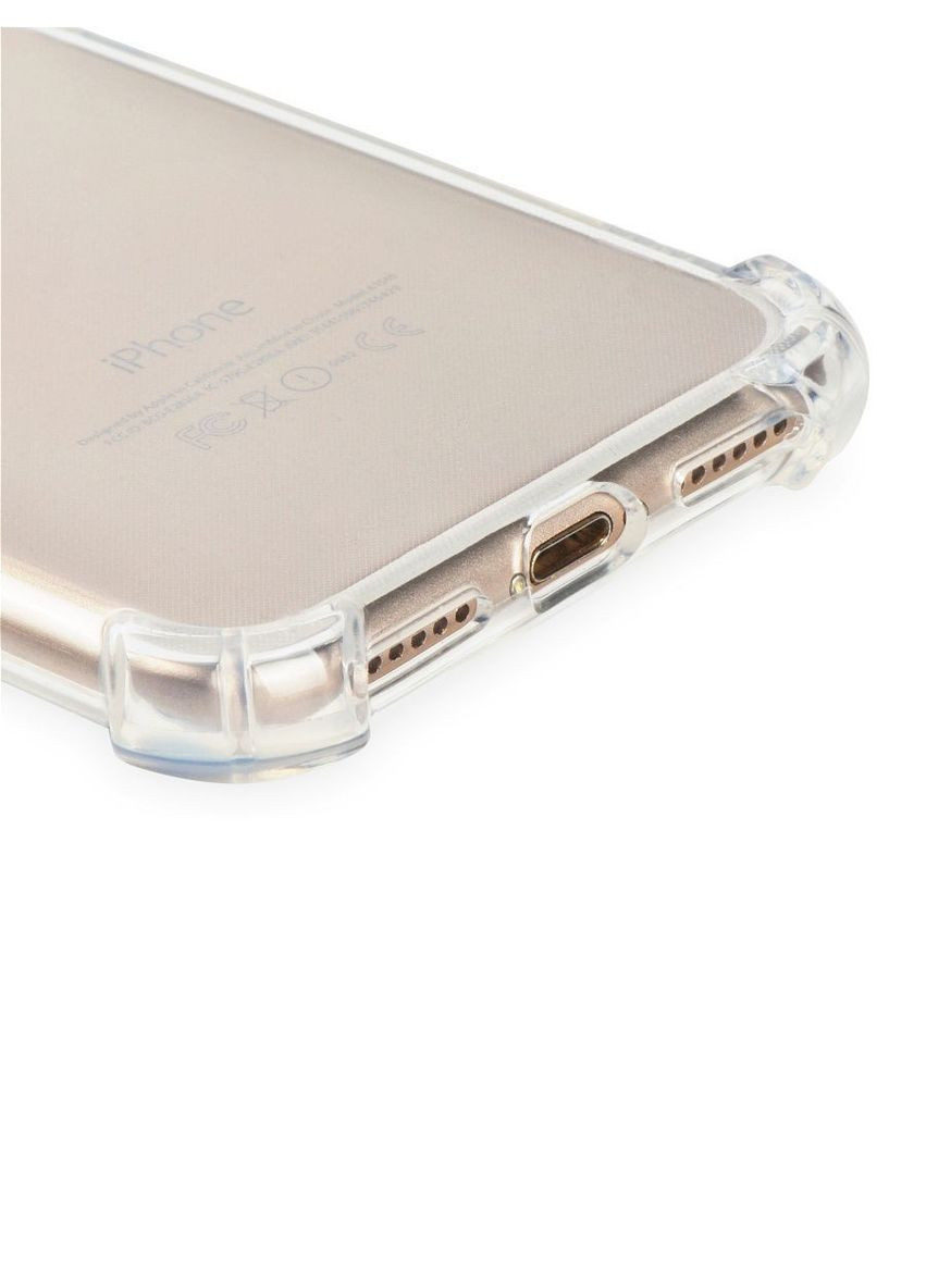 Силіконовий протиударний чохол панель + скло 9Н на Iphone 7/8/SE (2020) із захистом камери прозорий Без No Brand (317297484)