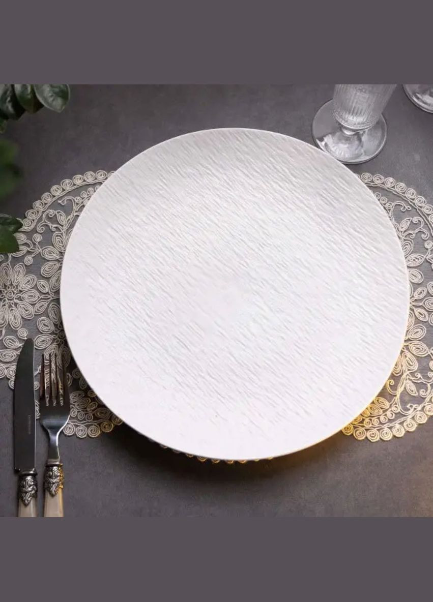 Тарелка сервировочная фарфоровая круглая 30 см белая HP-7-722 Yiwu (370707802)