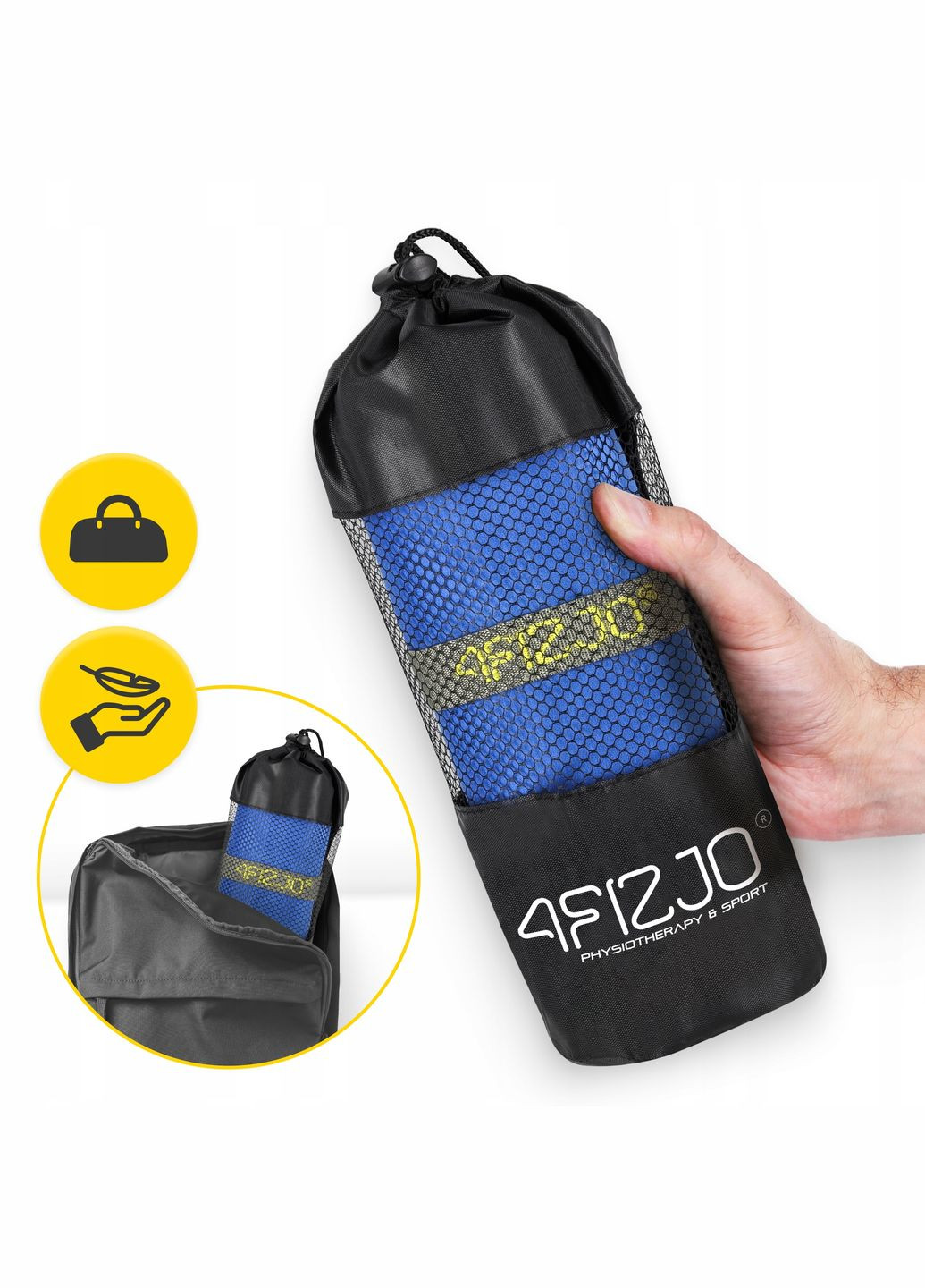 Полотенце спортивное XL 180 x 100 см из микрофибры Blue () 4FIZJO синий