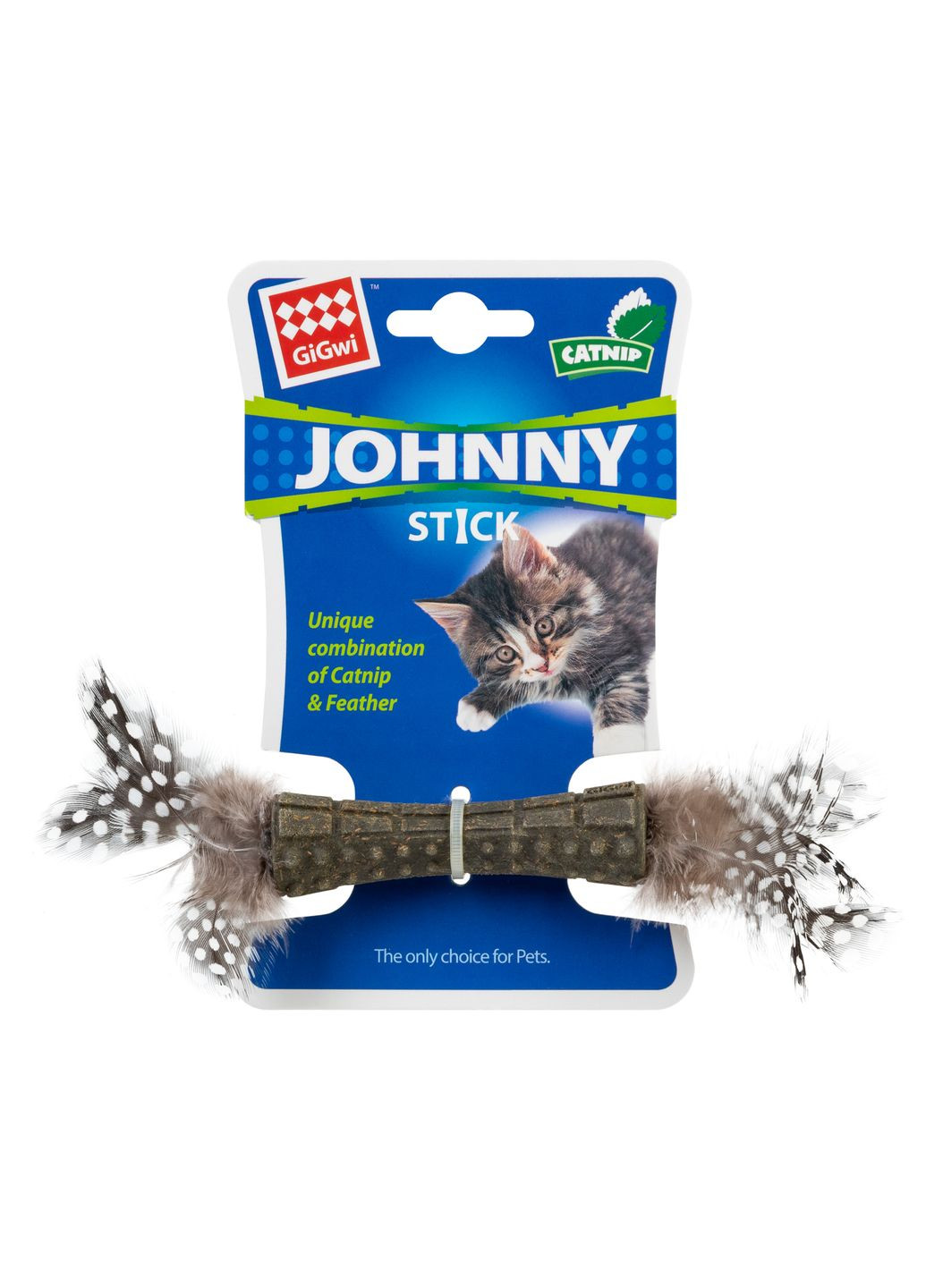 Игрушка для кошек прессованная кошачья мята с перьями 8 см (4823089352084) GiGwi (354701763)