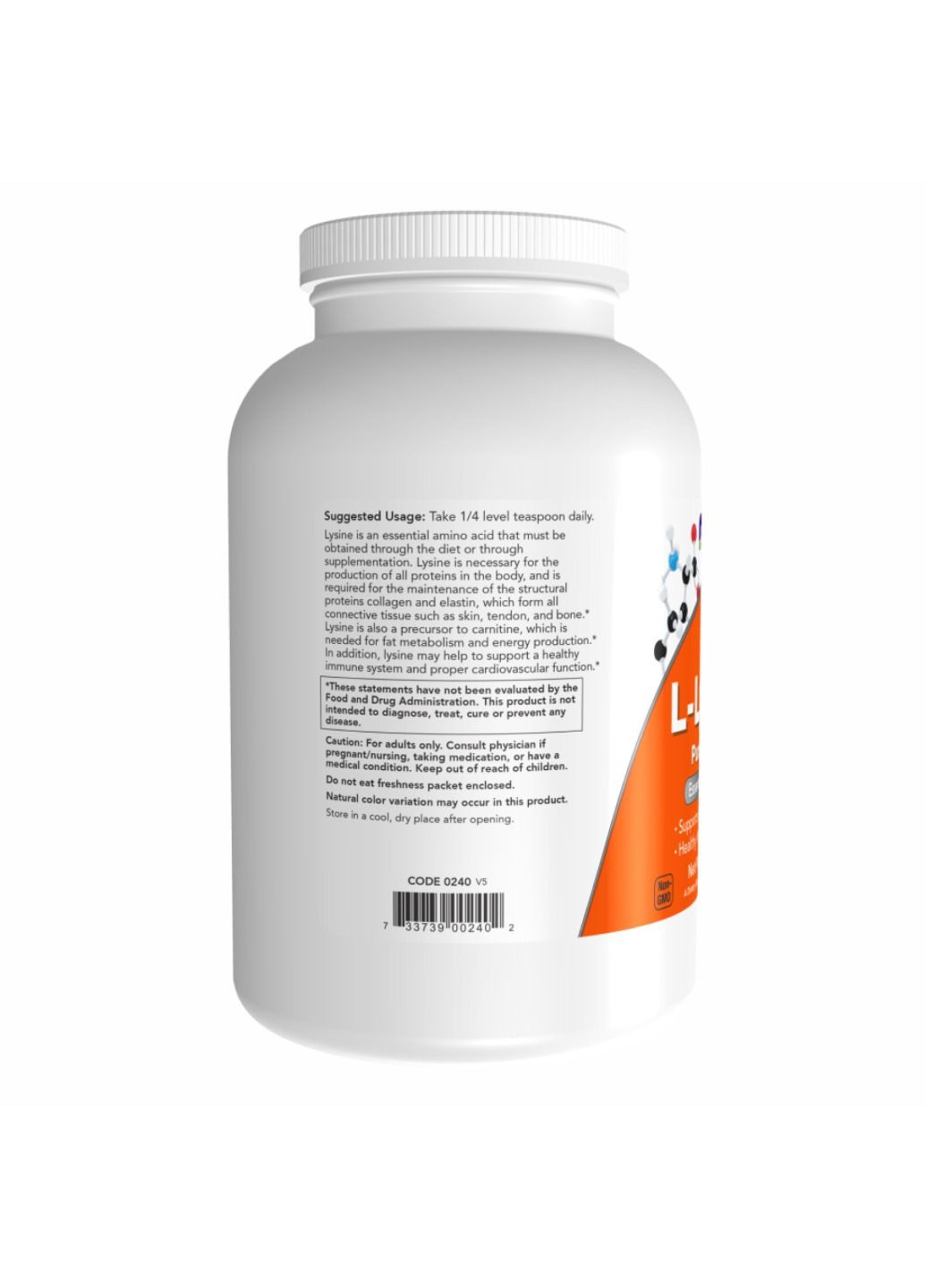 Комплекс амінокислот L-Lysine Powder - 454g Now Foods (285787819)