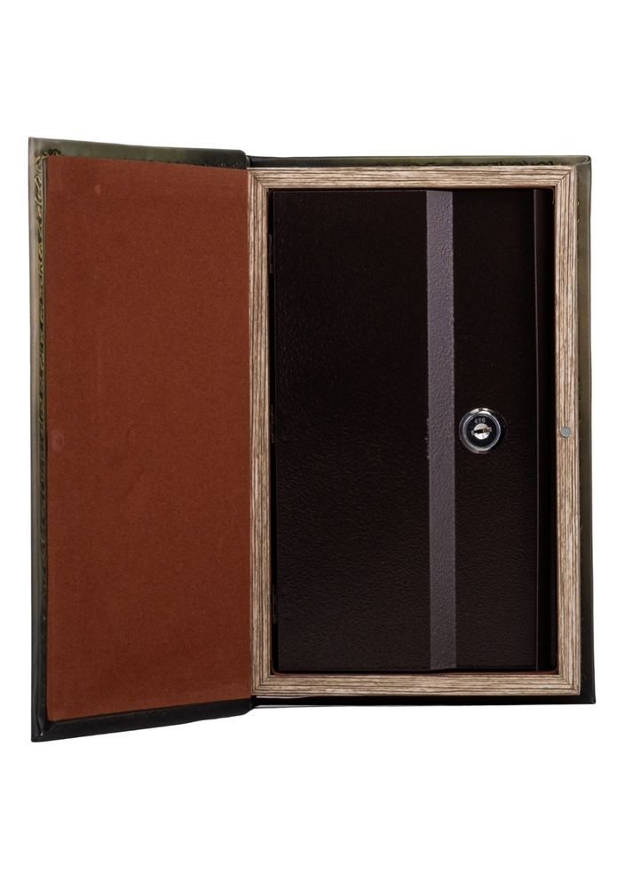 Скринька книга сейф металева з ключами 26х17х5 см 011 обкладинка шкірозамінник Lefard (360898362)