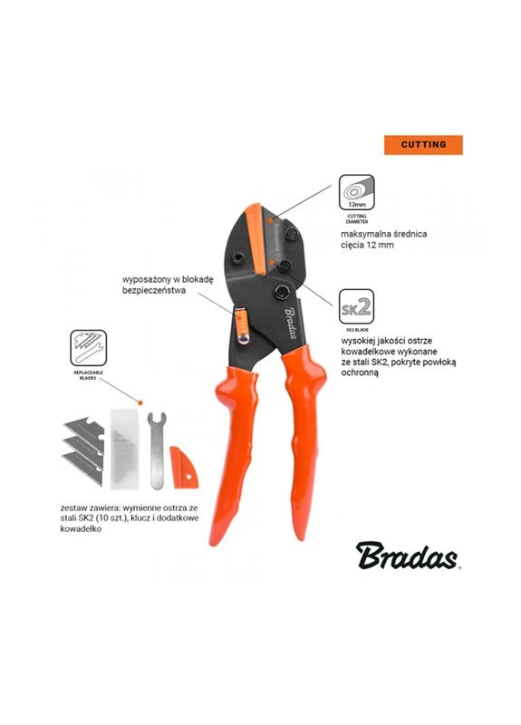 Секатор V-SERIES багатофункціональний MULTI TOOLS, сталь SK2, KT-V1 Bradas (382897026)