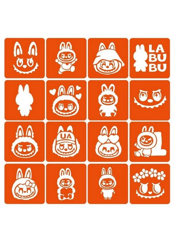 Оригінал! Набір трафаретів для біо-тату "Labubu" labubu _simple-16 Fresh Tattoo (397579567)