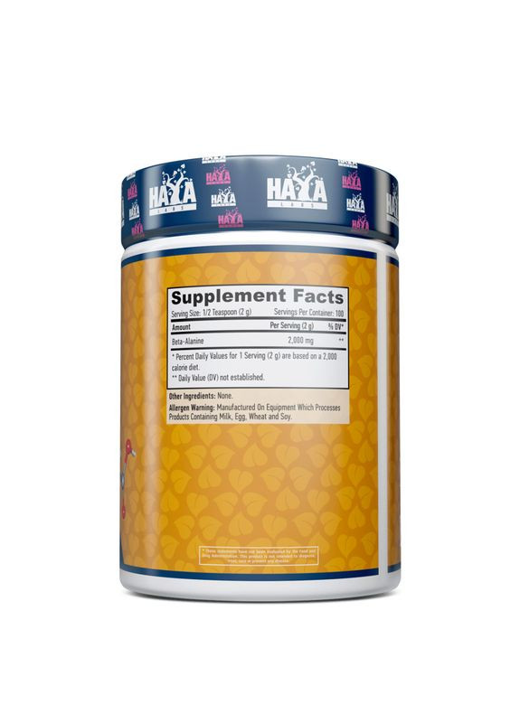 Аминокислота Sports Beta-Alanine, 200 грамм Haya Labs (322208492)