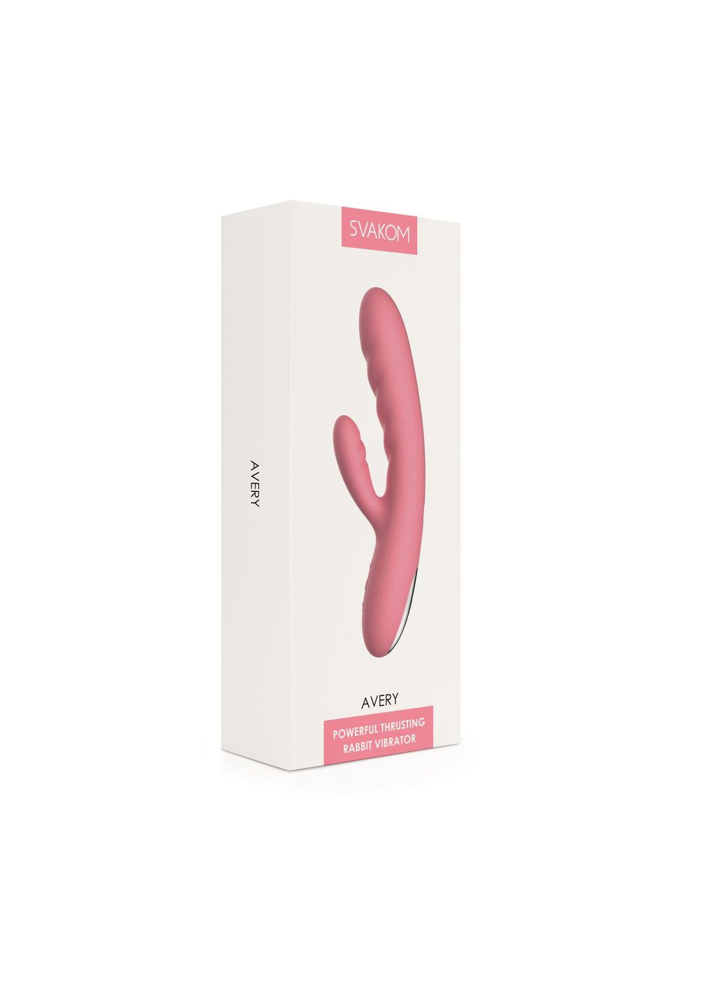 Вибраторкролик Avery Strawberry Pink с движущимся стволом движение вперед-назад Svakom (316473088)