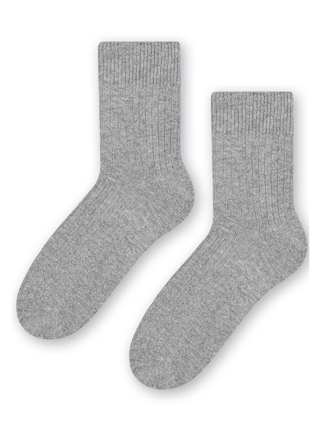 Серые носки женские теплые в рубчик из шерсти 093 wool Steven (349500146)