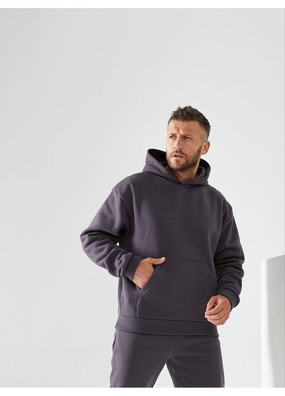 Чоловічий спортивний костюм на флiсi графiтового кольору 34197 Fashion (353849324)