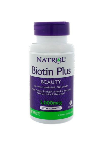 Биотин плюс лютеин, Biotin Plus with Lutein, 60 таблеток Natrol (366734048)