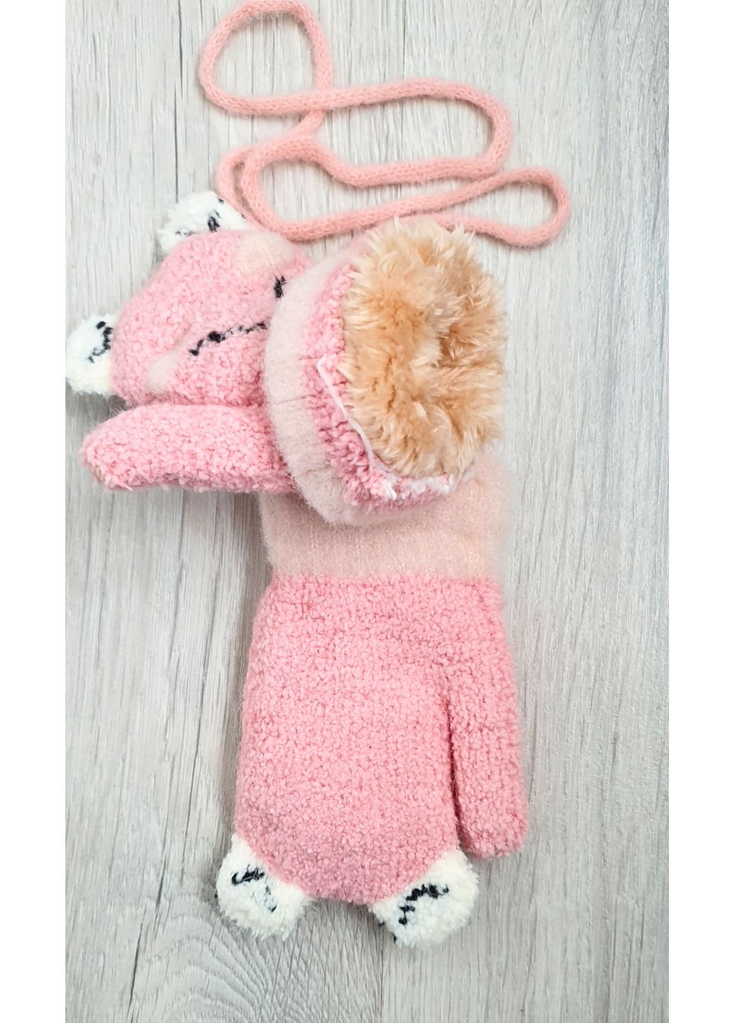 Зимние перчатки на меху для мальчиков и девочек 1-3 года No Brand (362452383)