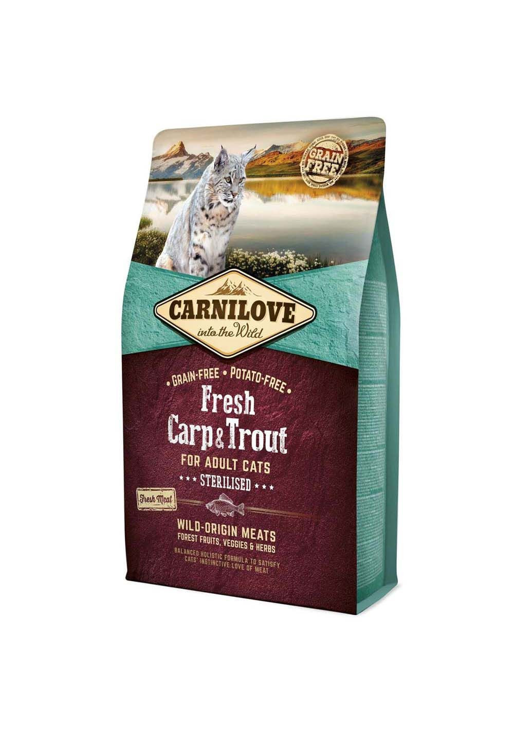 Сухой корм для стерилизованных кошек Fresh с карпом и форелью 2 кг Carnilove (286472989)