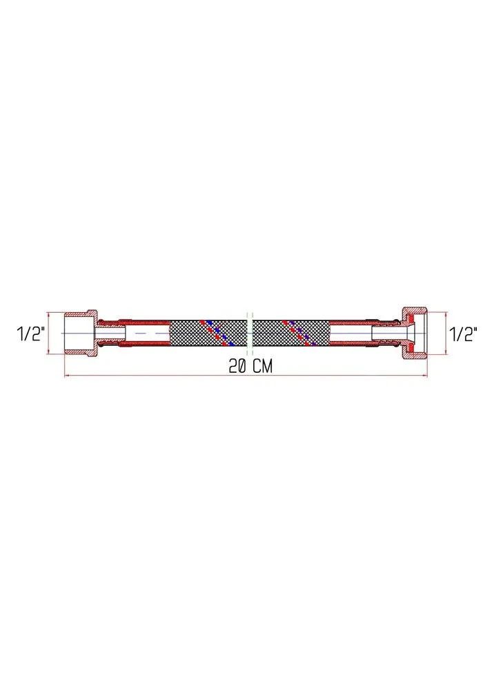Гибкая подводка для воды Forte ВН 20 см SF382W20 Thermo Alliance (400381330)