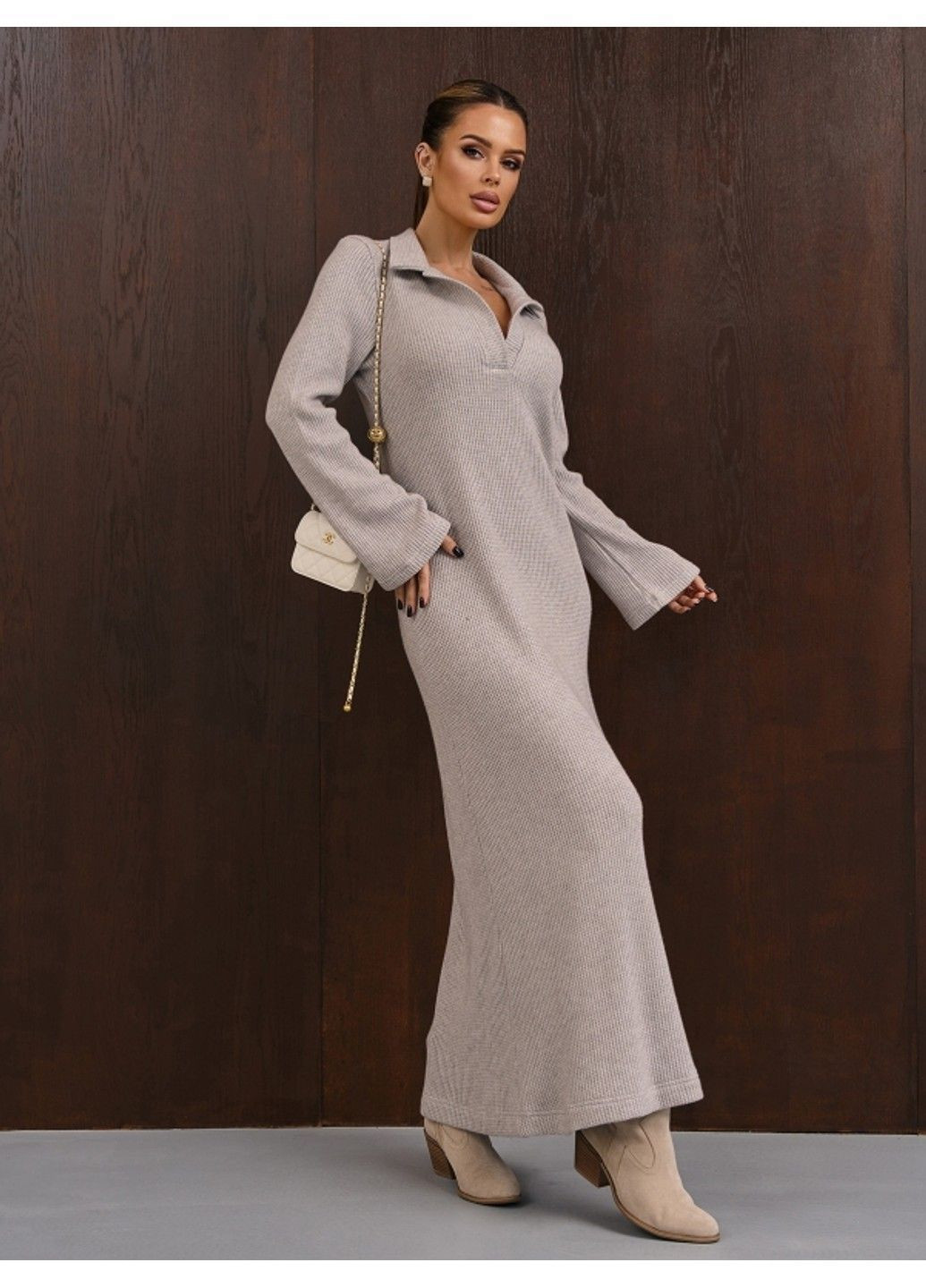 Сіра повсякденний сукня issa pus 15352 сірий ISSA PLUS