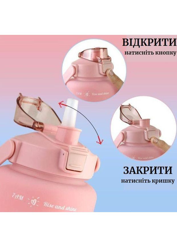 Стильна пластикова пляшка SPORT для води 2000мл. Рожева матова No Brand (296101817)