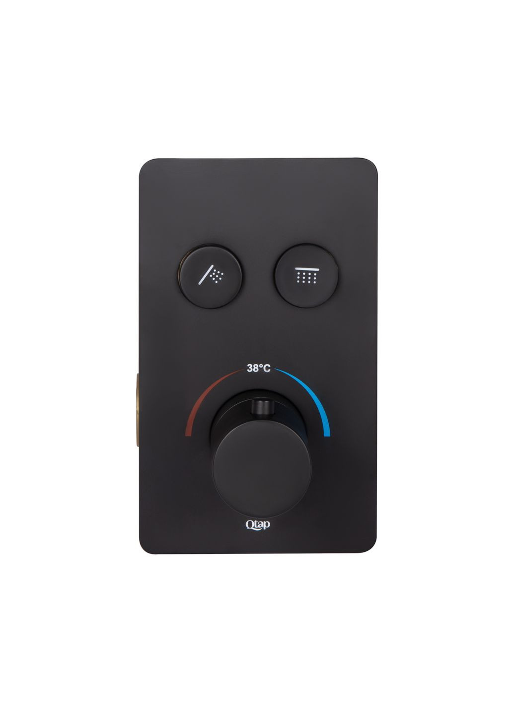 Змішувач для душу Votice термостатичний прихованого монтажу на два споживача QTVOT6442T105NKB Black Matt Qtap 6442T105NKB (337514819)
