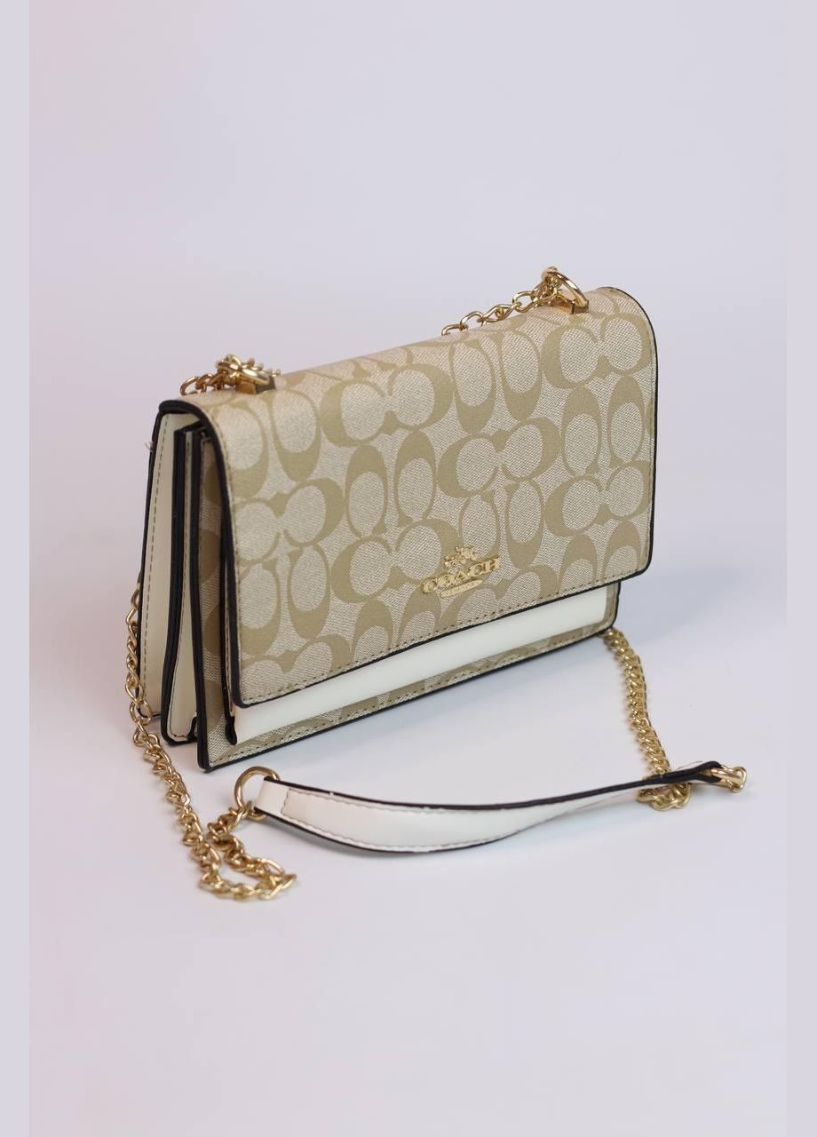 Жіноча сумка Coach mini klare crossbody beige/white, женская сумка, Коуч бежевого/білого кольору No Brand (307925569)