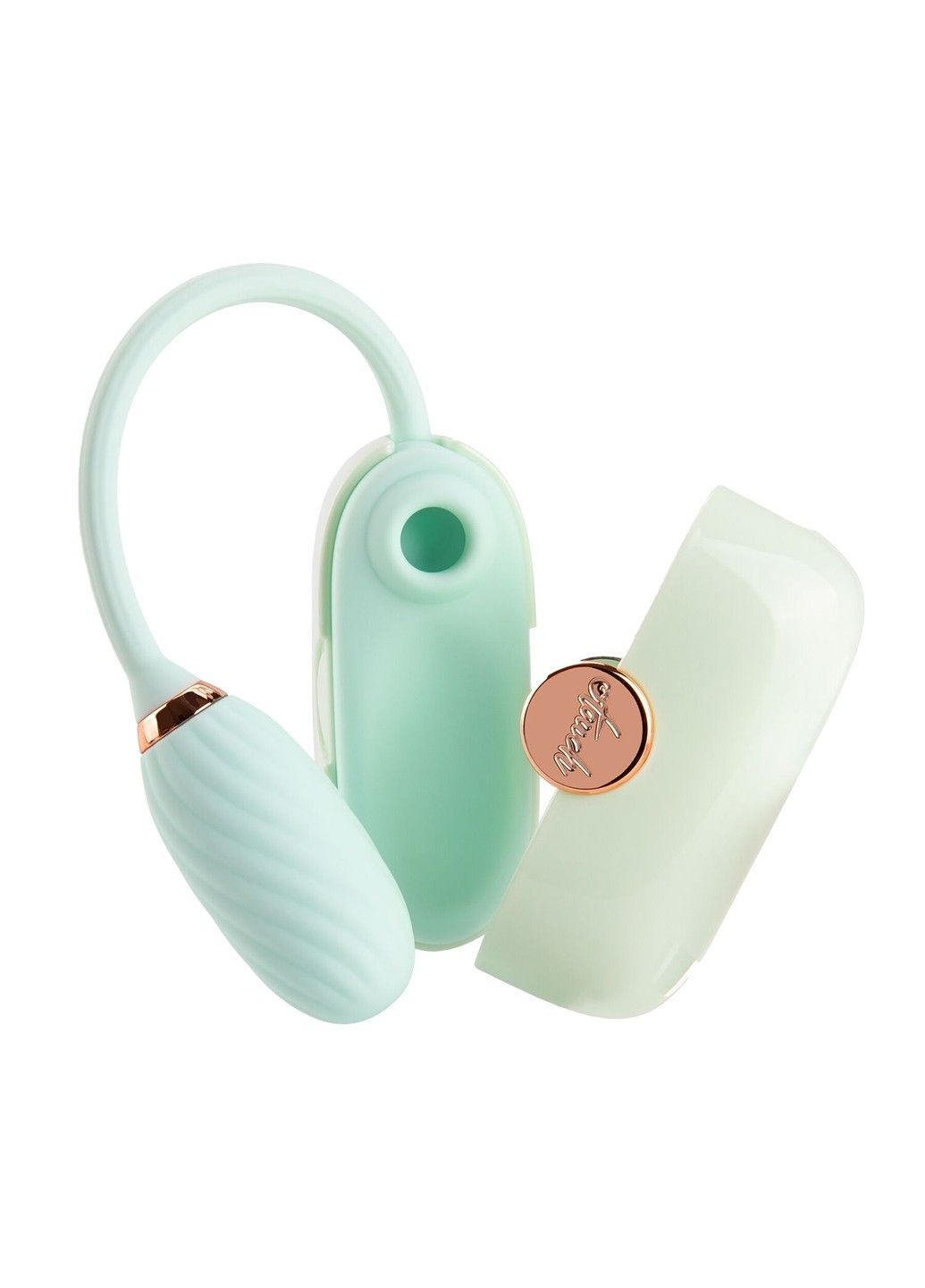 Вакуумний кліторальний стимулятор Louis Vibrate Teal з віброяйцем, у кейсі Otouch (316163598)