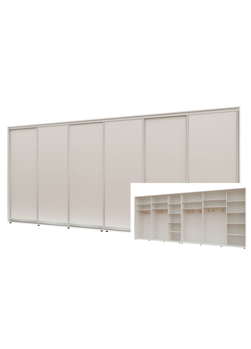 Шкаф-купе шестидверный Комфорт Мебель 460*60*210 см Белый 6 дверей ДСП Стандарт Комфорт Меблі (360452644)