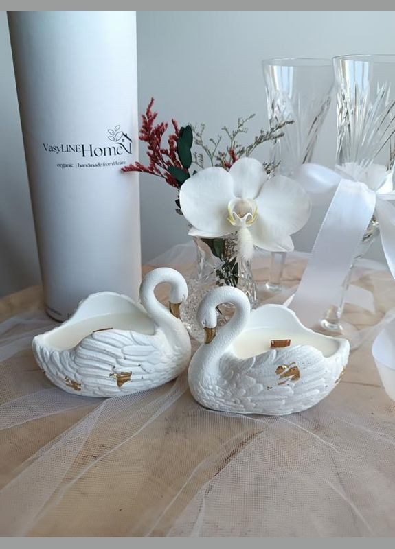 Ароматическая свеча лебедь в гипсовом кашпо ручной работы Hand Made (316655337)