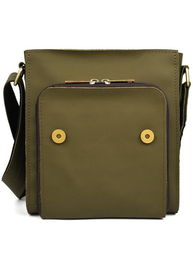 Сумка месенджер через плече чоловіча шкіряна Зелений 35582 TARWA (334285440)