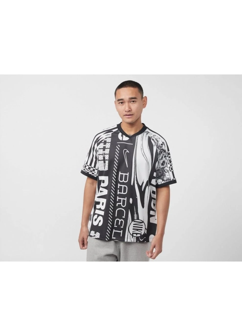 Комбинированная футболка dri-fit football jersey white/black fn2393-010 Nike