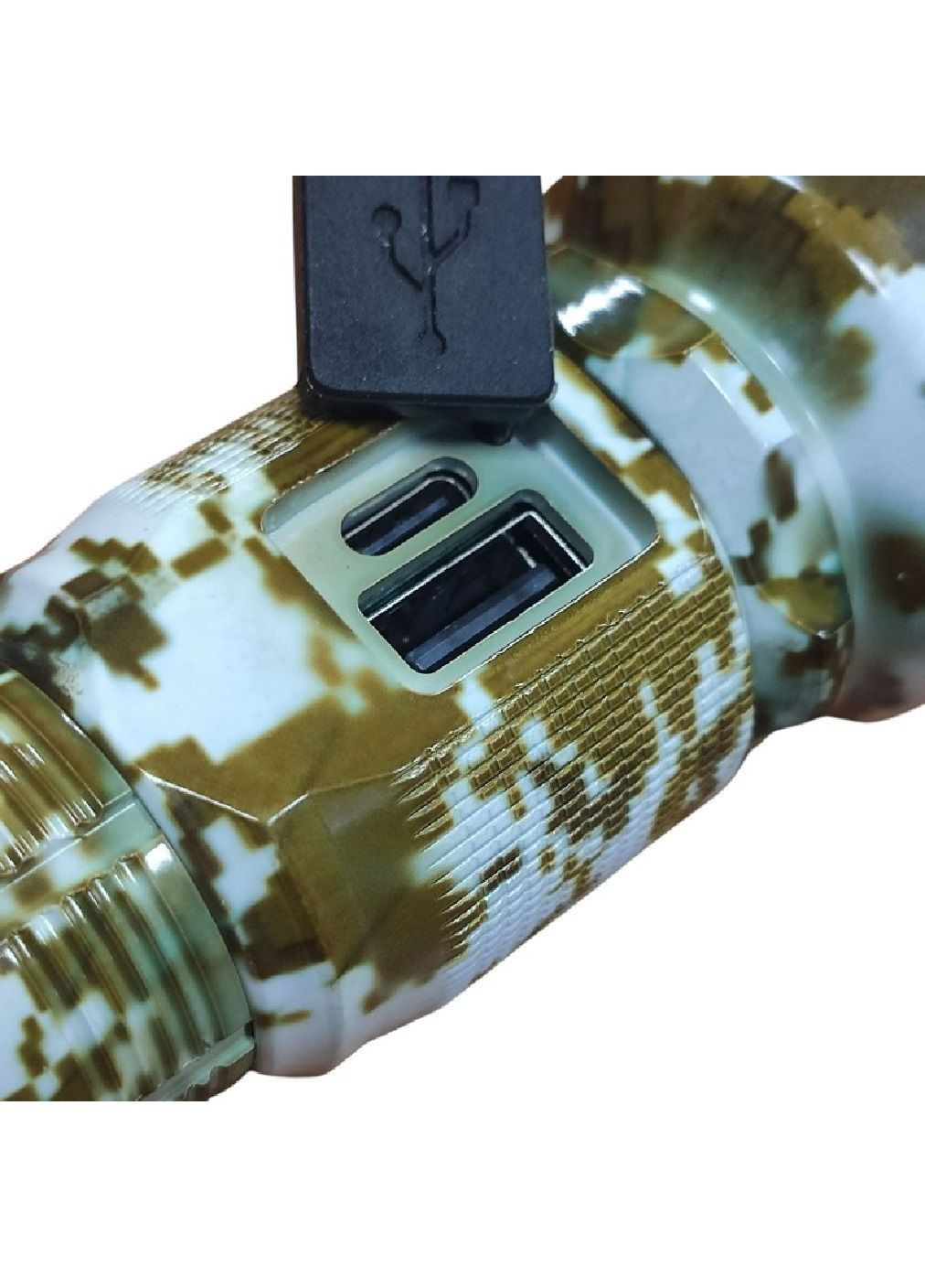 Фонарь ручной аккумуляторный с функцией Power Bank индикацией заряда 1200 люмен 5 режимов работы (482059-Prob) Камуфляж Unbranded (370021123)