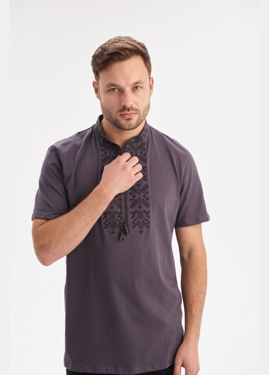 Мужская футболка вышиванка "Тризуб" MEREZHKA (291409726)