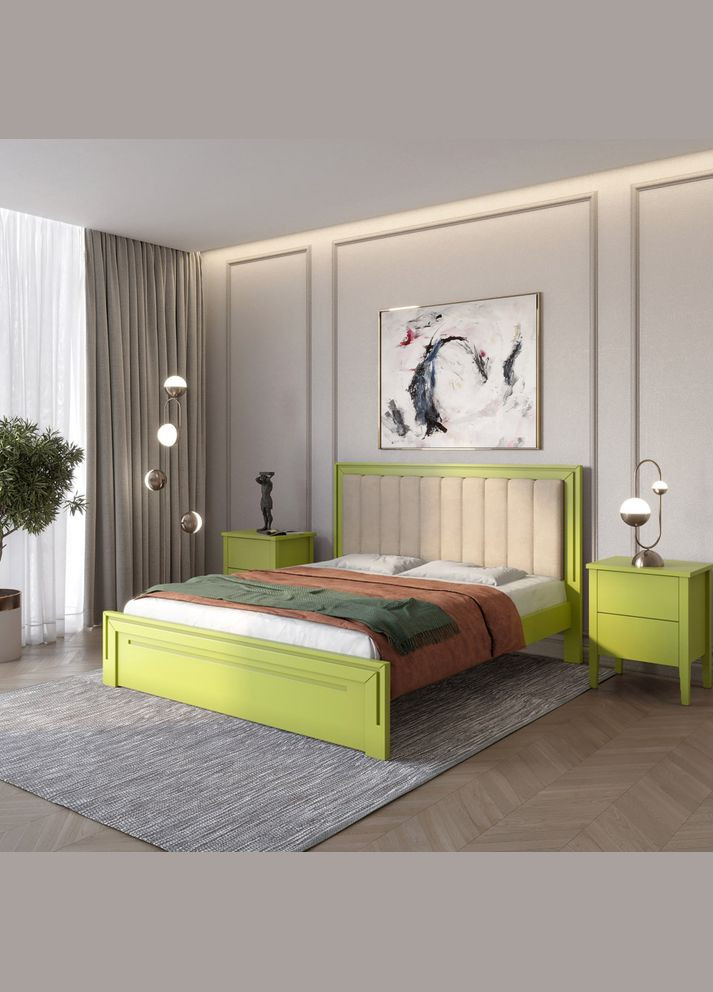 Двуспальная деревянная кровать Торонто Т1/Аляска 23 (бежевый) 160х200 см (MBG-7318) Mebigrand (368279447)