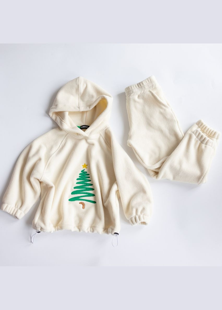 Білий демісезонний костюм утеплений плюшевий новорічний alwair kids ( ) (81025) Qoopixie