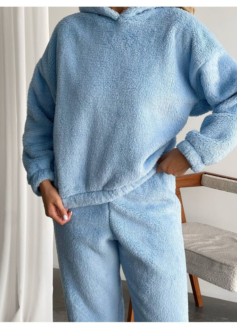 Голубая женский махровый домашний костюм Osoblyva